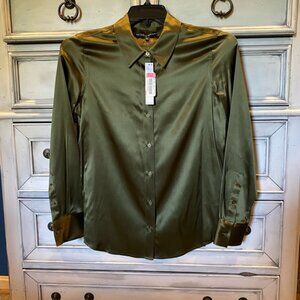 Beautiful Silk Blouse in Olive Green